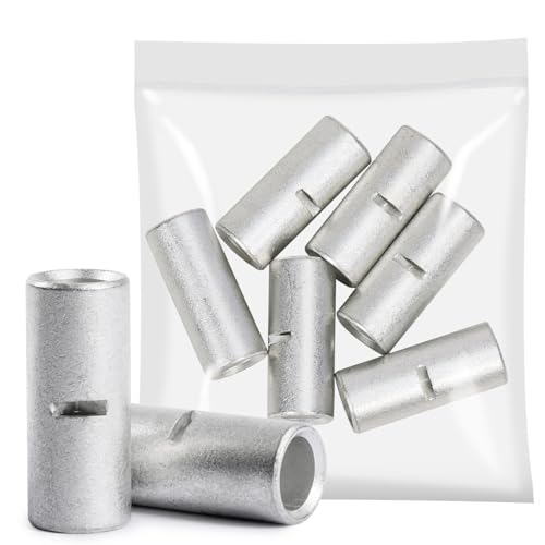 haisstronica 6PCS Non-Insulated Butt Connectors AWG 2 Tinned Copper - size: 2 AWG