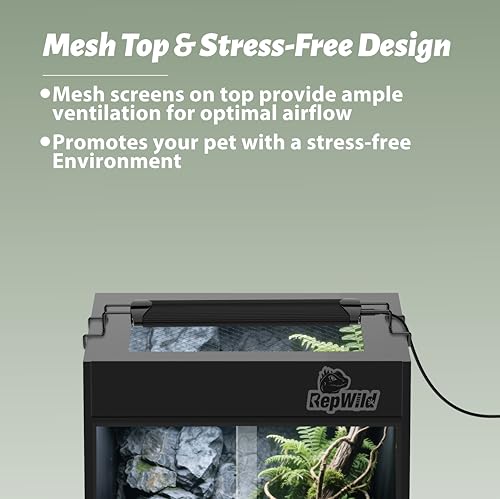 33 Gallon PVC Tall Reptile Tank/Terrarium, RepWild 18" x 18" x 24" Arboreal Reptile Habitat Enclosure with Sliding Door & Heavy-Duty Screen for Amphibians, Crested Gecko Lizard Chameleon - size: 18"W x 18"D x 24"H