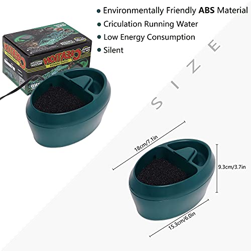 Reptile Waterfall Fountain & Feeder - Automatic Water Dispenser, Food Trough for Chameleon, Bearded Dragon, Turtle, Snake, Frog, Gecko