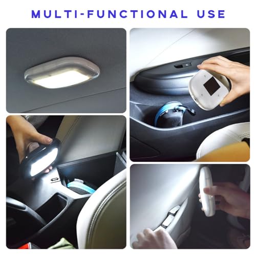 Ohleats Car Interior Ceiling Roof Lights, Magnetic Rechargeable USB Wireless Dome Lamp, LED Auto Map Reading Light Cover for Insider Roof Ceiling, Universal Car Accessories (Beige) - color: Beige