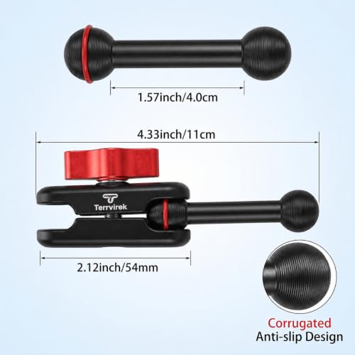 17mm Ball Mount Extension, All-Aluminum Double Ball Adapter - size: 4.33" Length
