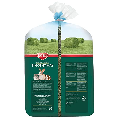 Kaytee Timothy Hay, High Fiber, Grown Specifically for Small Animals, Rabbits, Guinea Pigs, Chinchillas, Ideal Bulk Order for Small Pets, 6 Pounds - size: 6 Pound (Pack of 1)