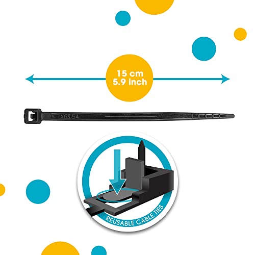 Magnetic Cable Zip Tie Mounts. Black. 12 Pack. Includes 12 Black Cable Zip Ties. Ideal for Cable Management
