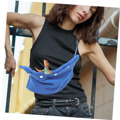 POPETPOP Portable Reptile Sling Carrier Bag Soft Pet Carrier for Lizards Bearded Dragon Snakes Small Pet Travel Bag