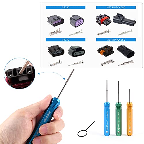 JRready ST5211 Pin Removal Tool KIT for Weather Pack Metri Pack Series Connector Harness terminals and Connector Crimp pin etc Electrical Connector, Tool KIT Include DRK 785084 Amp 1.5mm Removal Tool - size: 1.Delphi connector removal tool KIT ST5211