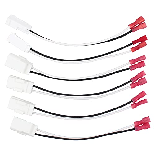 NewYall 6Pcs Dash Tweeter Door Speaker Wire Harness Adapter for Wrangler