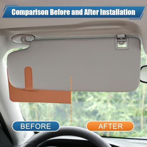 Car Sun Visor Extender with Sunglass Clip&Ticket Card Holder, Orange - color: Orange