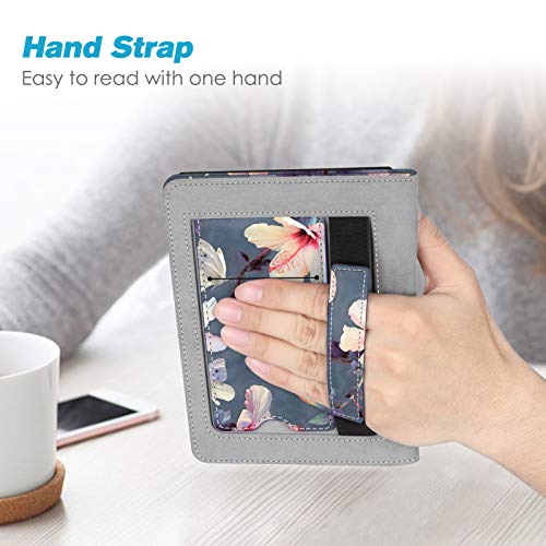 Fintie Stand Case for 6" Kindle Paperwhite 10th Gen 2018, Blooming Hibiscus - color: blooming hibiscus