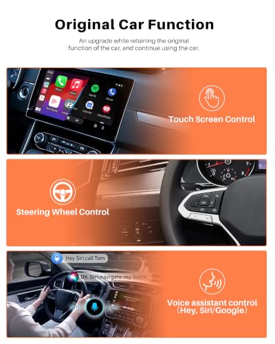 PASKOO 2026 Upgraded 4-in-1 Wireless CarPlay Adapter for iPhone & Android - size: 4IN1