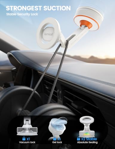 Lamicall Car Phone Holder Mount Ultra Nano Gel & 70+LBS Vacuum Suction Cup - color: White