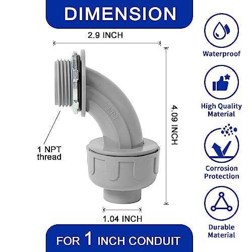 (1" Conduit Elbow 10 Pack) Yariwiz 1 inch Plastic Liquid Tight Conduit 90 Degree Elbow - style: 1" Elbow-10 Pack