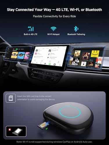Wireless CarPlay & Android Auto Adapter AI Box 8GB+128GB - color: Multicolor