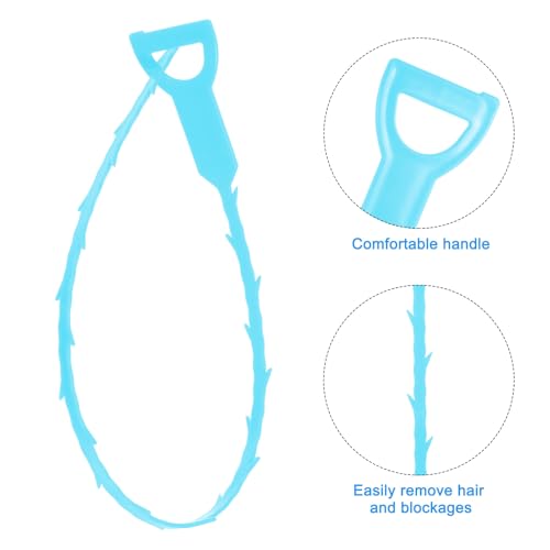 uxcell 3pcs 20 Inch Drain Hair Clog Remover Tool PP & 80 Inch Drain Cleaner Tool Sticks Stainless Steel Sewer Cleaning Hook Unclog Sink Unclogger for Toilet Bathtub Sewer, Blue - color: Blue, size: 80 Inch