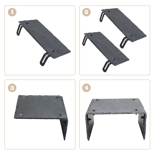 Bearded Dragon Tank Accessories, Slate Rocks for Reptiles, Bearded Dragon Basking Platform, Habitat Hide for Bearded Dragons, Tortoise, Gecko, Snake and Other Reptile & Amphibian