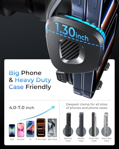 DIMONCOAT 【2026 Upgraded New Dual Metal Hook Car Phone Holder Vent Mount - color: Black
