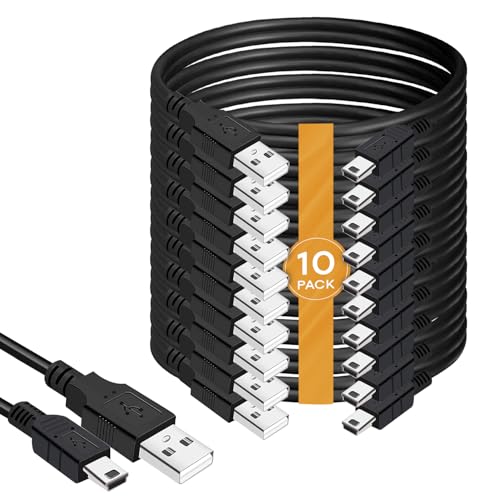 (10-Pack) Mini USB Cable for TI 84 Plus CE Calculator - USB Charge and Data Cord Compatible with Texas Instruments TI84 Plus CE, TI-84 Plus, TI 89 Titanium, TI Nspire CX Graphing Calculator (6-Feet) - size: 6-Feet, style: 10-Pack