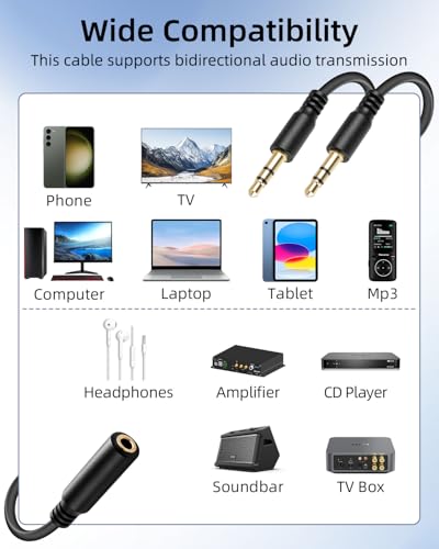 3.5MM Audio Splitter Cable(1M/2Pack)