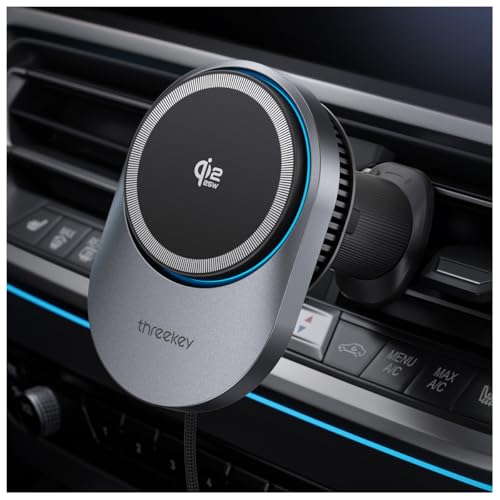 THREEKEY Magnetic Car Mount Charger Lite (Gray) - color: Gray