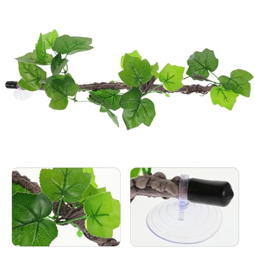 INOOMP Artificial Climbing Vines for Reptile Terrarium, Flexible Fake Green Jungle Vines with Suction Cup, Simulation Decorative Plants for Lizards, Snakes, Amphibians Habitat