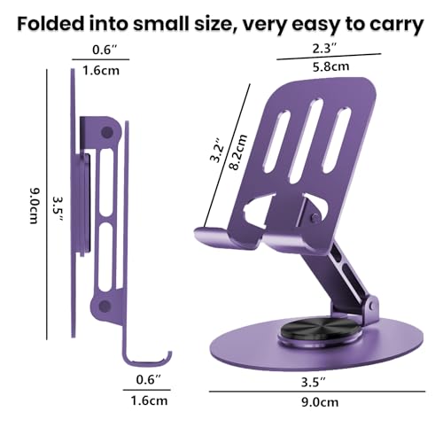 Universal Metal Cell Phone Stand, Purple&Purple - color: Purple&Purple