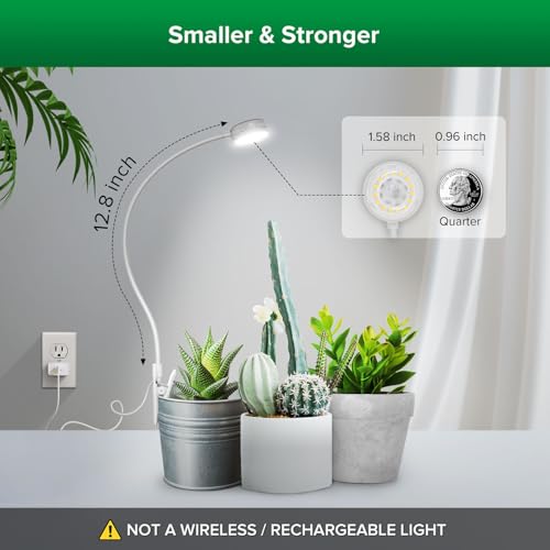 SANSI Grow Lights for Indoor Plants, Pot Clip LED Plant Lights for Indoor Growing, Full Spectrum+ 20W(5W*4) Puck Grow Lights for Indoor Plants
