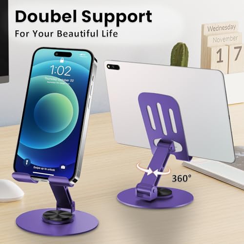 Universal Metal Cell Phone Stand, Purple - color: Purple