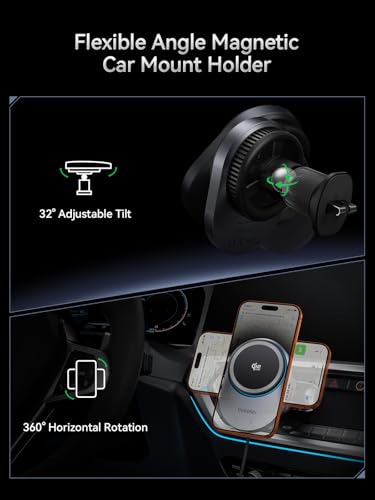 THREEKEY Magnetic Car Mount Charger Lite (Gray) - color: Gray
