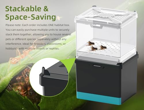Cricket Keeper - Multi Purpose Insect Habitat for Crickets, Dubia Cockroaches, breadworms, and Silkworms, with Ventilation and Breathability (No Assembly Needed) (Black) - color: black