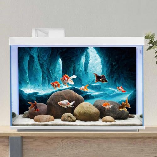 AWERT 72x24 inches Rock Cave Aquarium Background Rock Pillar Terrarium Background Cave Fish Tank Background - size: 72x24in/180x60cm