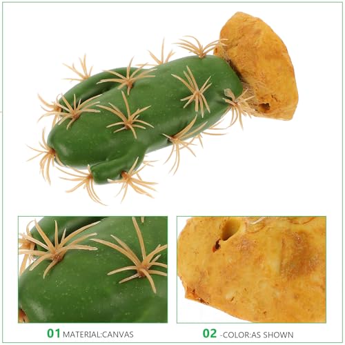 PRETYZOOM Reptile Terrarium Artificial Cactus Plant Decor for Amphibian Habitat, Sturdy Plastic Reptile Tank Accessories for Lizard and Gecko Enclosure