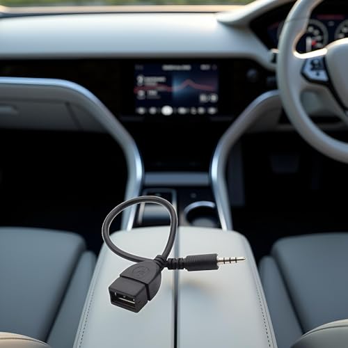 Black USB to AUX Adapter Cable,3.5mm Male AUX Plug to USB 2.0 Female Converter Adapter Cable Cord for Car Aux Port 20cm/8-inch Length Black OTG Adapter Accessories