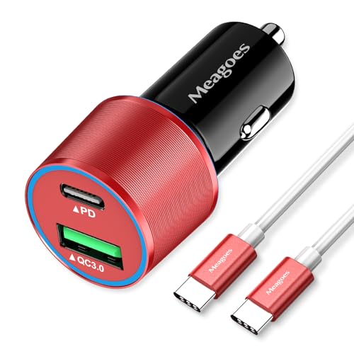 67.5W Red Car Charger USB C Super Fast Charging for iPhone 17 Pro/Android - color: Red, size: 3.3 ft