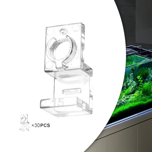 30Pcs Fish Tank Glass Lid Clips Clamps Aquarium Lid Support Fish Tank Supply Water Pipe Fixing Clamps Fish Tank Cover Holder, for 15mm
