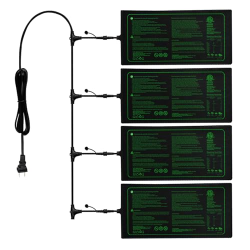 4in1 Seedling Heat Mat,Warm Hydroponic Heating Pad for Indoor Seed Starting,Brewing and Greenhouses,Durable Waterproof Germination Station Heat Mat (20" x 10"- Heat Mat) - style: 4in1-4PK-20" x 10"- Heat Mat