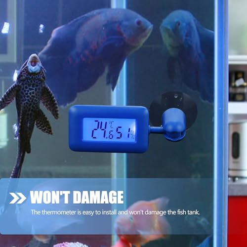 MERRYHAPY Digital Reptile Thermometer with Rotatable Display and Suction Cup Accurate Temperature and Humidity Gauge for Leopard Gecko Tank Aquarium and Terrariums Easy Installation Night