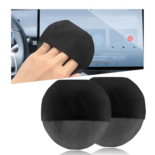 Ohleats 2PCS Car Screen Cleaner, Microfiber Cleaning Pad, Round - color: Round,2Pcs