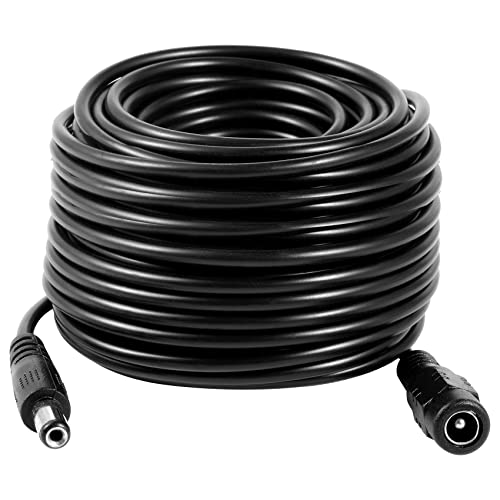 DC 12V CCTV Power Extension Cable 2.1x5.5mm, 20 Meters (65FT) - size: 20 meters (65 ft)