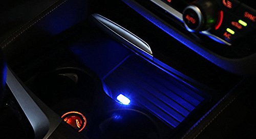 iJDMTOY USB Mini LED Car Interior Ambient Atmosphere Accent Lighting Kit - color: Blue