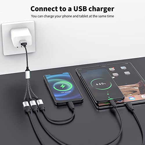 Fidioto 6.6Ft USB Cable - 1 Male to 3 Female Adapter Compatible with Webcam, Camera, Phone, USB Hub, Mouse, Keyboard, Printer, Hard Drive, Headset, Xbox - style: 1 in 3 out-6.6ft