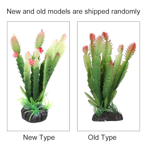 Reptile Plants Succulent, Reptiles Habitats Decoration Home Decor for Fish Aquarium Landscape, Simulation Plastic Cactus Plant Terrarium, Reptiles Habitats Decoration