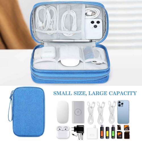 FYY Electronic Organizer, Travel Tech Pouch Bag, Large, Cyan - color: Cyan, size: 9.1 x 5.9 x 3.15 inches