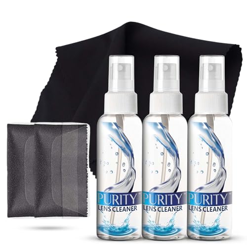 Purity Eyeglass Lens Cleaner Kit - 3 x 1oz Spray + 2 Microfiber Cloths - style: 5 Piece Set - 3 (1oz Lens Spray) + 2 (Microfiber Cloth)