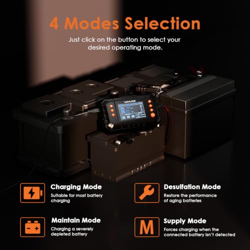 WAVLINK 280W Smart Battery Charger, 20A 6V/12V/24V Car Battery Charger - color: 20-amp