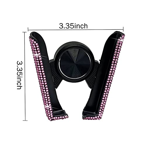 SUNCARACCL Pink Bling Car Phone Holder Diamond Car Vent Phone Mount - color: Pink