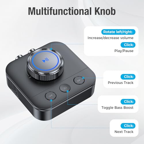 Bluetooth Receiver for Home Stereo, RCA Bluetooth Adapter for Optical, AUX