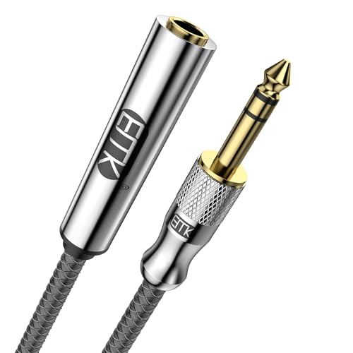 EMK 1/4" to 3.5mm Extension Cord for Headphone Guitar Amp 5Ft - size: 5 Feet, style: 1/4 inch Extension Cable
