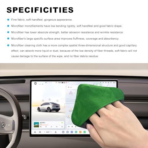 Ohleats Car Screen Cleaner, Microfiber Cleaning Pad, Green&Gray - color: Green&gray,1pcs