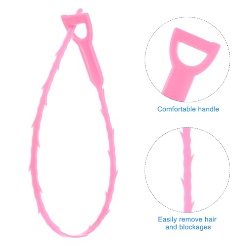 uxcell 3pcs 20 Inch Drain Hair Clog Remover Tool PP & 24 Inch Drain Cleaner Tool Sticks Stainless Steel Sewer Cleaning Hook Unclog Sink Unclogger for Toilet Bathtub Sewer, Pink - color: Pink, size: 24 Inch