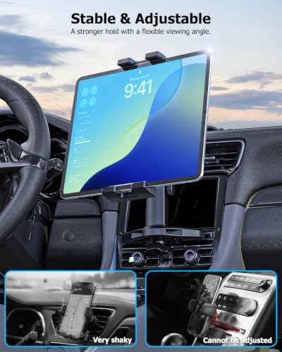 CD Tablet Holder Height Adjustable, CD Slot Tablet Mount for Car