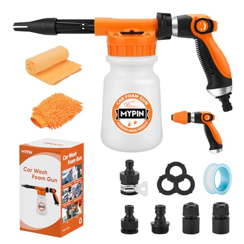 16 IN 1 Car Wash Foam Gun, Foam Cannon for Car Cleaning/Garden - color: Orange